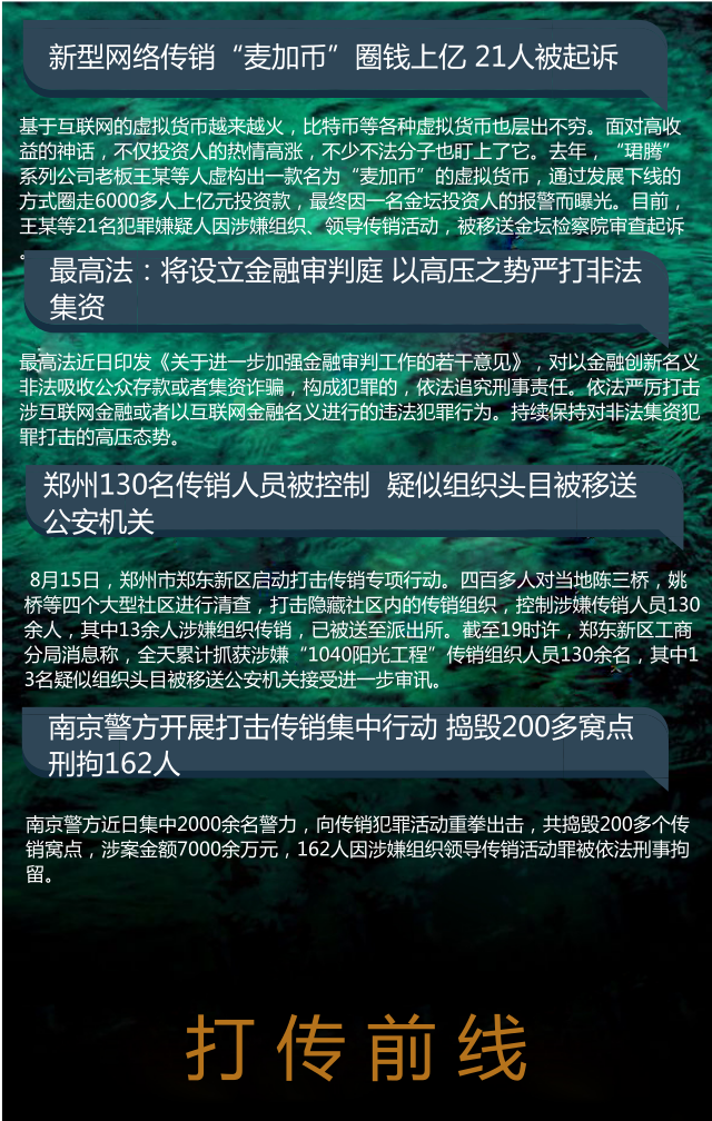 直销人周报第四期：四部门发布通知，严厉打击、依法取缔传销组织