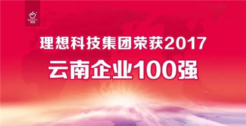 理想携手龙润茶双双上榜“2017云南企业100强”