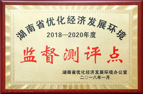 绿之韵集团获评“2018-2020年度湖南省优化经济发展环境监督测评点”
