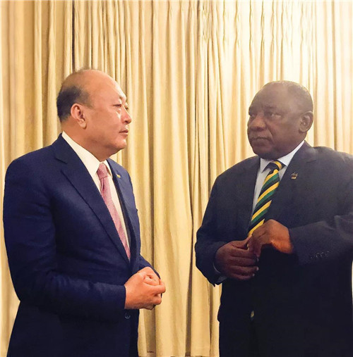 南非总统西里尔·拉马福萨接见天狮集团董事长李金元