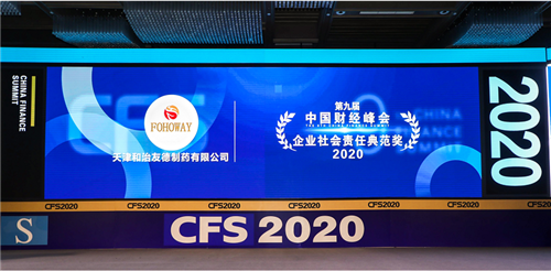 和治友德获中国财经峰会2020企业社会责任典范奖