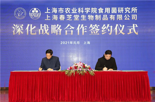 春芝堂与上海农科院食用菌研究所签署《深化战略合作协议》
